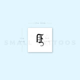 Gothic Style Uppercase D Letter Temporary Tattoo (Set of 3)