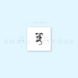 Gothic Style Uppercase E Letter Temporary Tattoo (Set of 3)