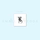 Gothic Style Uppercase F Letter Temporary Tattoo (Set of 3)