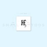 Gothic Style Uppercase H Letter Temporary Tattoo (Set of 3)