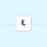 Gothic Style Uppercase I Letter Temporary Tattoo (Set of 3)