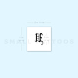 Gothic Style Uppercase U Letter Temporary Tattoo (Set of 3)