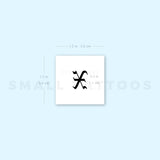 Gothic Style Uppercase X Letter Temporary Tattoo (Set of 3)