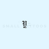 Gothic Style Uppercase Y Letter Temporary Tattoo (Set of 3)