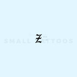Gothic Style Uppercase Z Letter Temporary Tattoo (Set of 3)