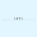 1971 Birth Year Temporary Tattoo (Set of 3)