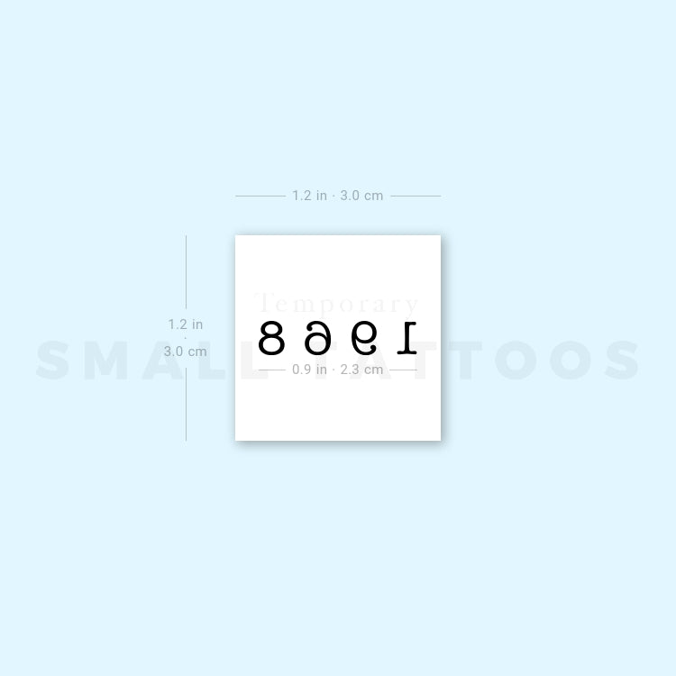 1968 Birth Year Temporary Tattoo (Set of 3)