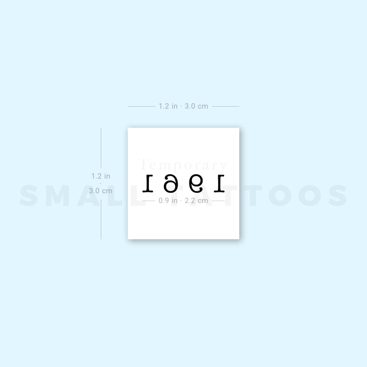 1961 Birth Year Temporary Tattoo (Set of 3)