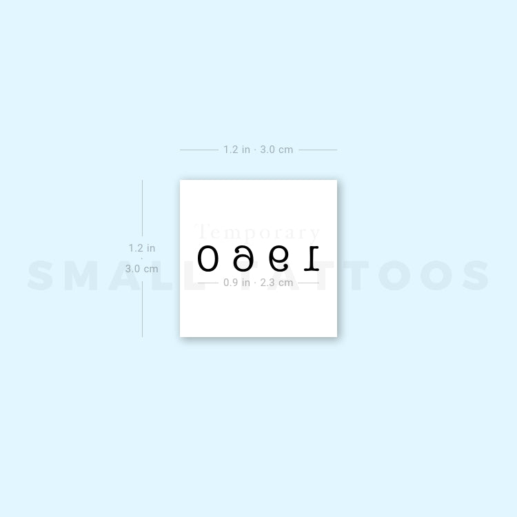 1960 Birth Year Temporary Tattoo (Set of 3)