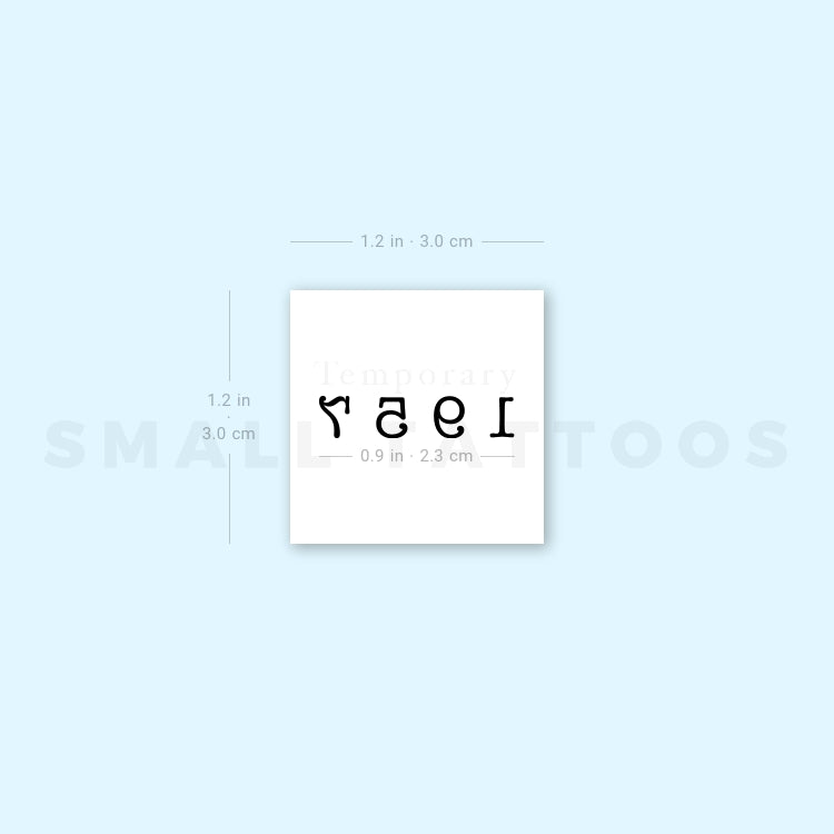 1957 Birth Year Temporary Tattoo (Set of 3)