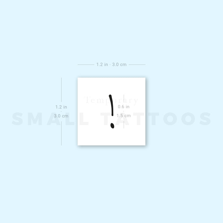 Exclamation Mark Temporary Tattoo (Set of 3)