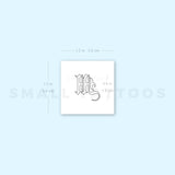 Old English M Letter Temporary Tattoo (Set of 3)