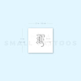 Old English K Letter Temporary Tattoo (Set of 3)