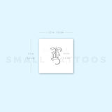 Old English E Letter Temporary Tattoo (Set of 3)