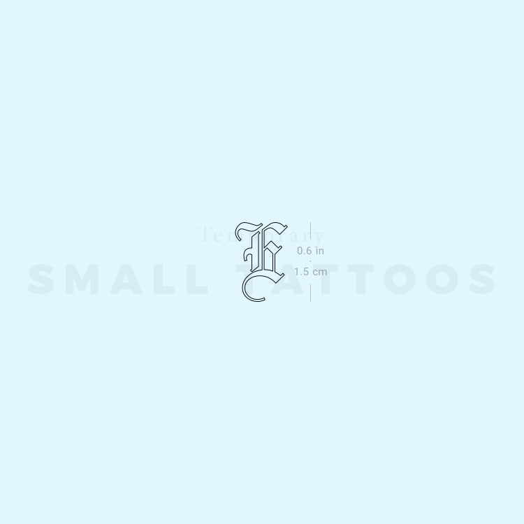 Old English E Letter Temporary Tattoo (Set of 3) – Small Tattoos