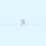 Old English V Letter Temporary Tattoo (Set of 3)