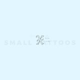 Old English X Letter Temporary Tattoo (Set of 3)