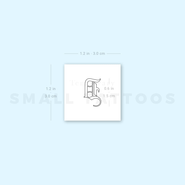Old English D Letter Temporary Tattoo (Set of 3)