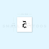 Old English Number 5 Temporary Tattoo (Set of 3)