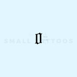 Old English Number 0 Temporary Tattoo (Set of 3)