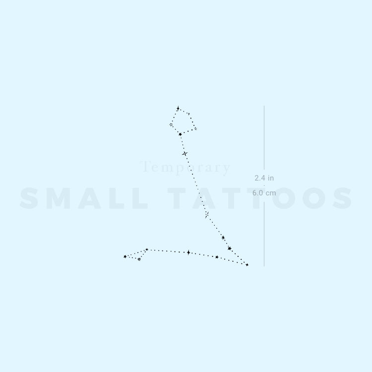 Minimalist Pisces Constellation Temporary Tattoo by Puntuak (Set of 3)