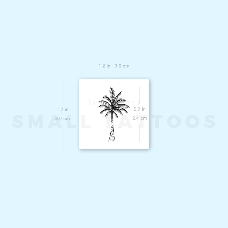 Fine Line Palm Tree Temporary Tattoo (Set of 3)