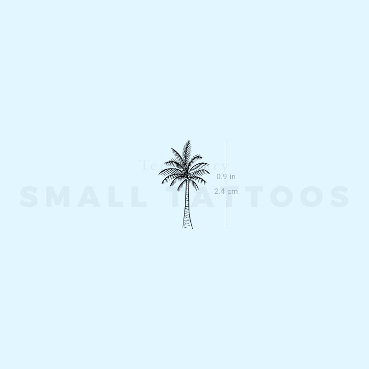 Tatuaje temporal de palmera de línea fina (juego de 3)