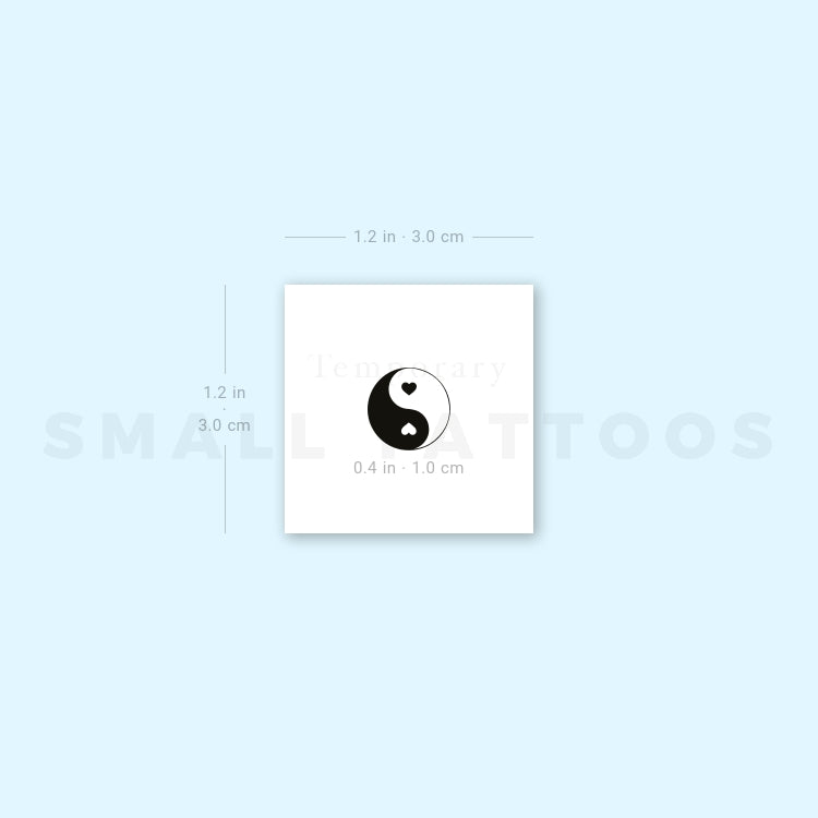 Heart Yin Yang Temporary Tattoo (Set of 3)