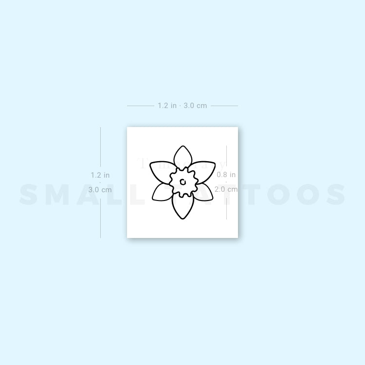 Daffodil Narcissus Temporary Tattoo (Set of 3)