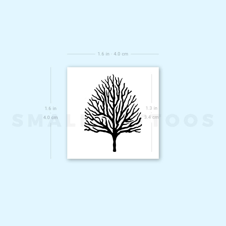 Tatuaje temporal de árbol sin hojas (juego de 3)