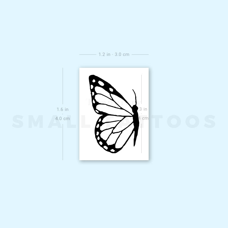 Matching Half Butterflies Temporary Tattoos (Set of 3+3)