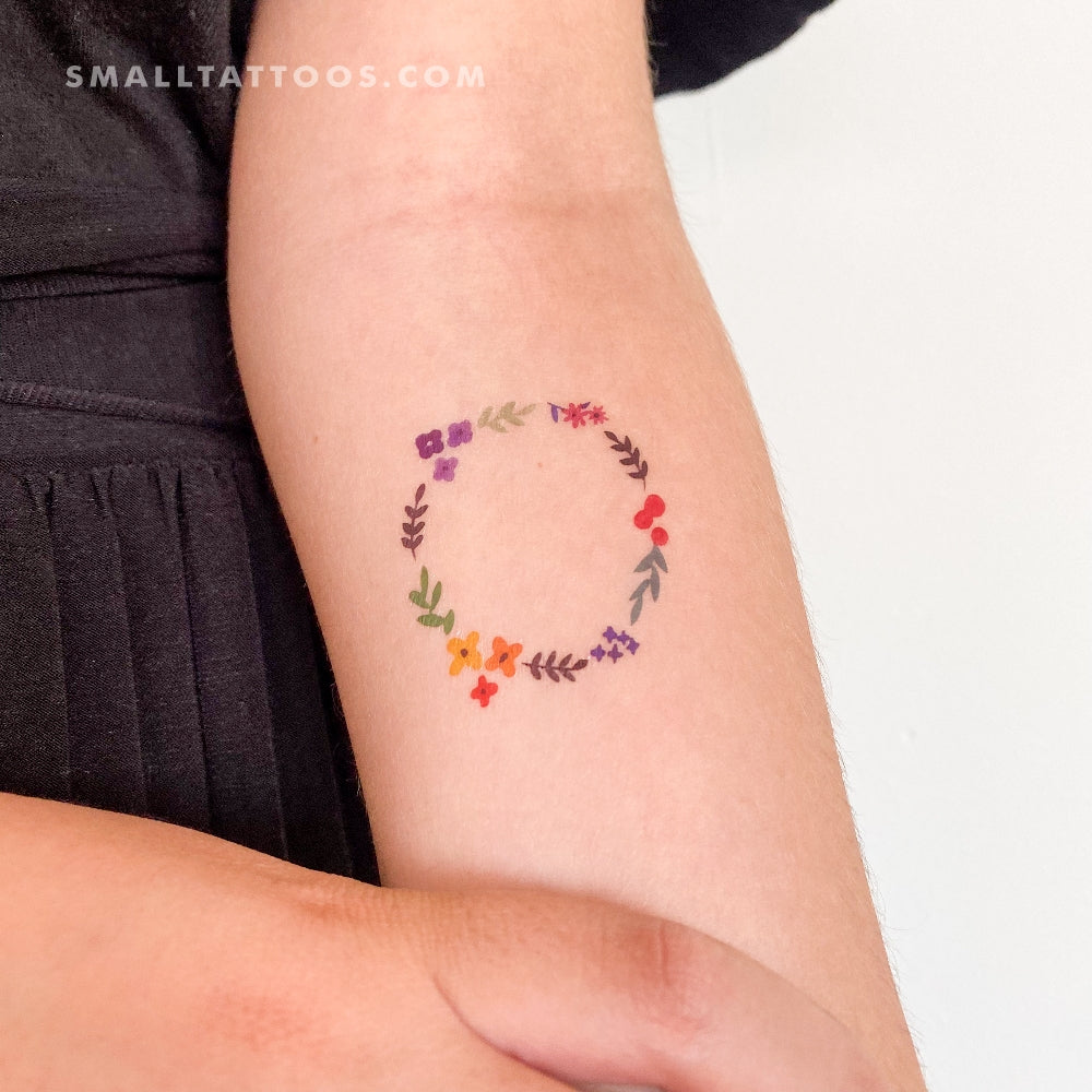 Tatuaje temporal de corona de flores de Zihee (juego de 3)