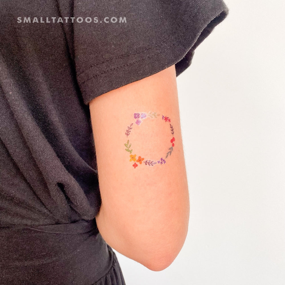 Tatuaje temporal de corona de flores de Zihee (juego de 3)