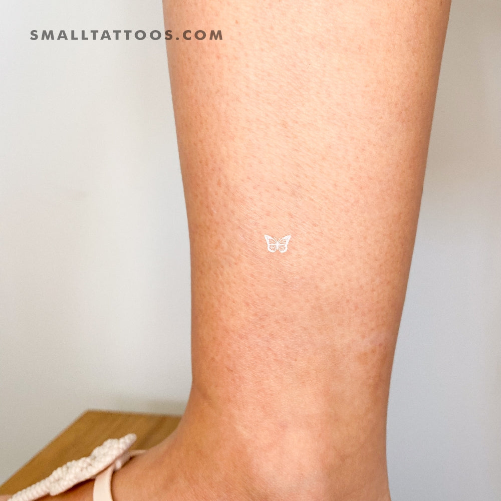 Tiny White Butterfly Temporary Tattoo (Set of 3)
