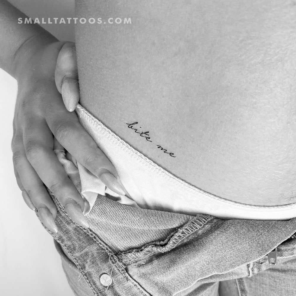 Tatuaje temporal "Bite Me" de tinta negra (juego de 3)