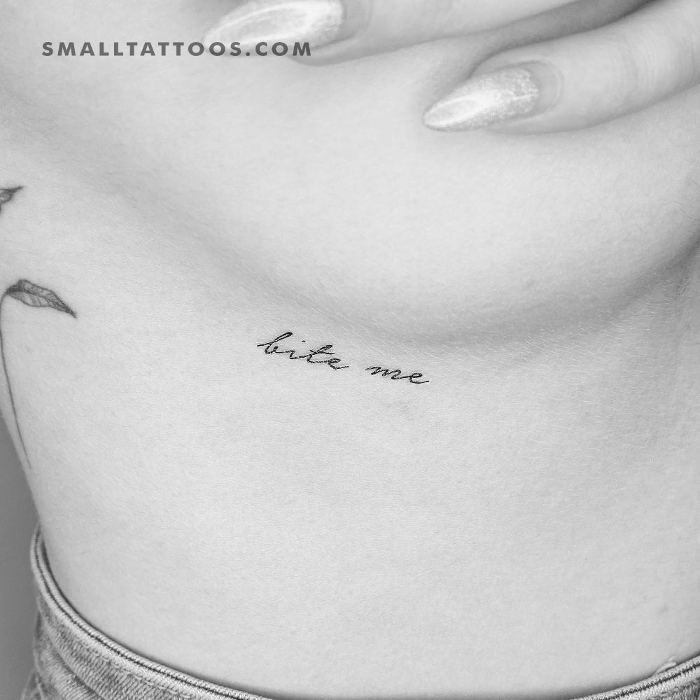 Tatuaje temporal "Bite Me" de tinta negra (juego de 3)