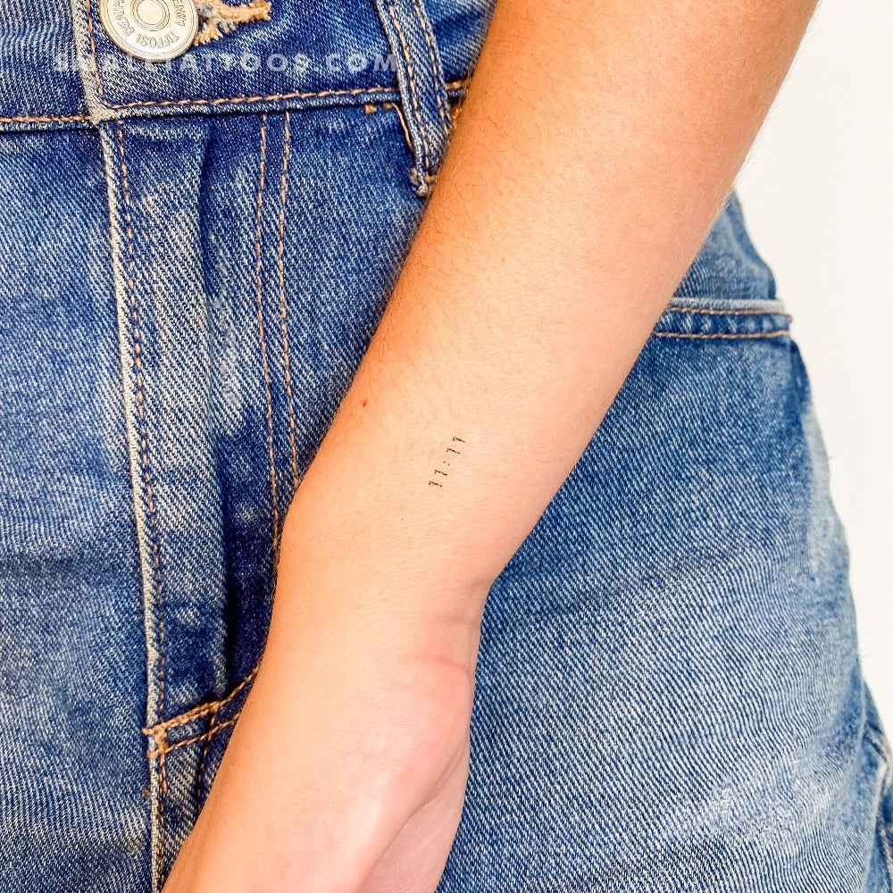 Tatuaje temporal del número angelical 11:11 (juego de 3)