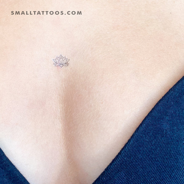 Tiny Sacred Lotus Temporary Tattoo (Set of 3)