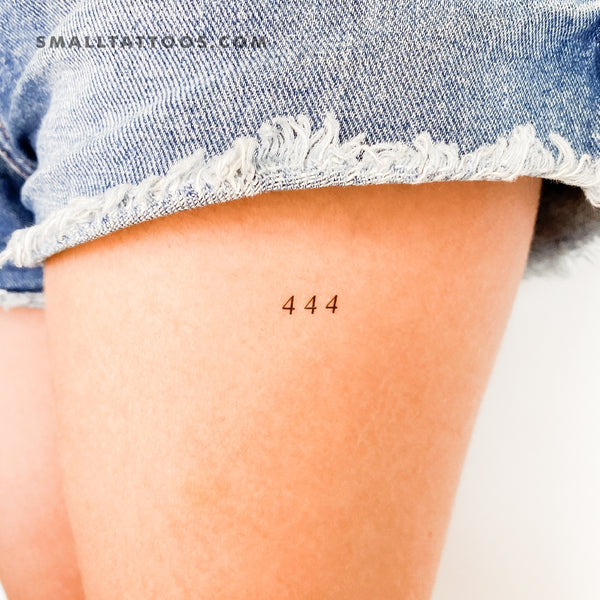Small 444 Angel Number Temporary Tattoo (Set of 3)
