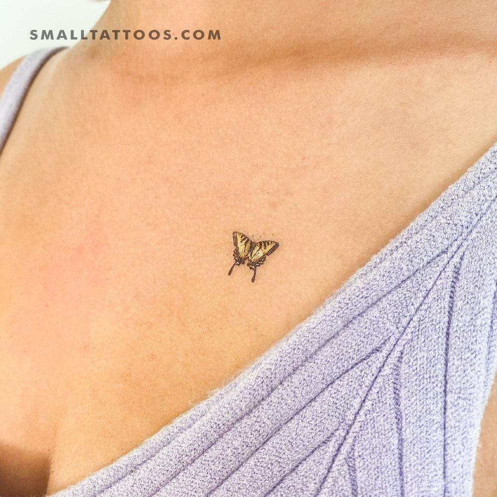 Tatuaje temporal de mariposa amarilla (juego de 3)