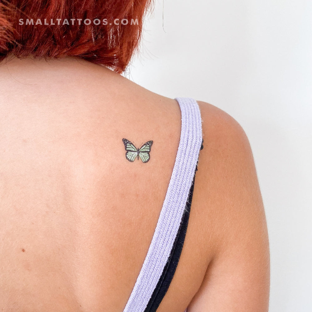 Tatuaje temporal de mariposa verde (juego de 3)