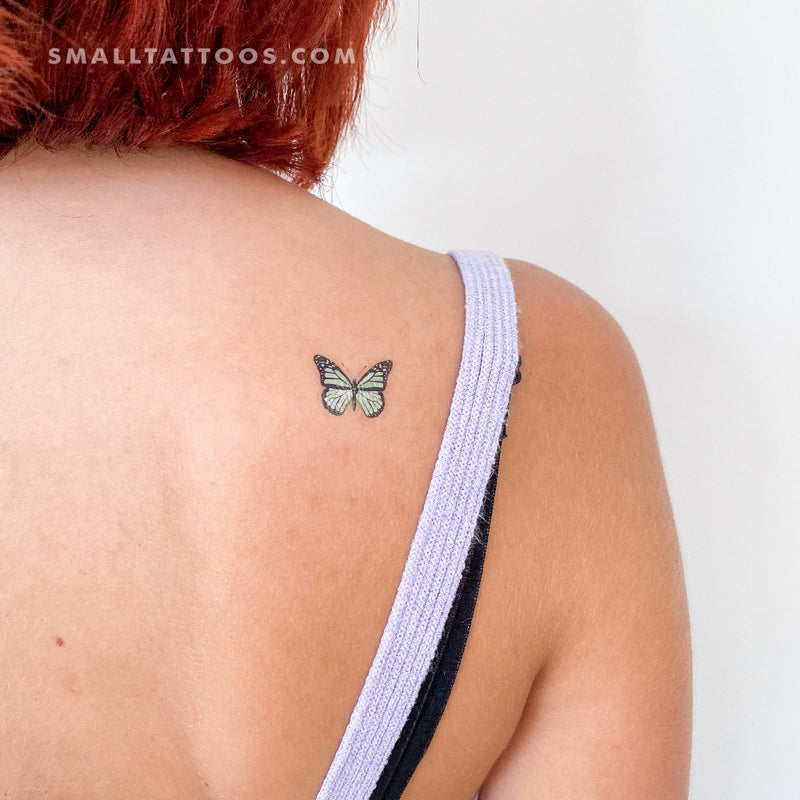Green Butterfly Temporary Tattoo (Set of 3)
