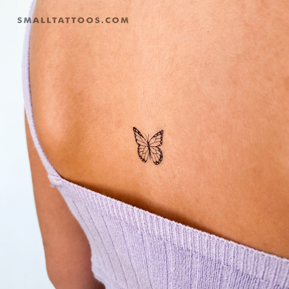 Tatuaje temporal de mariposa dibujada a mano (juego de 3)
