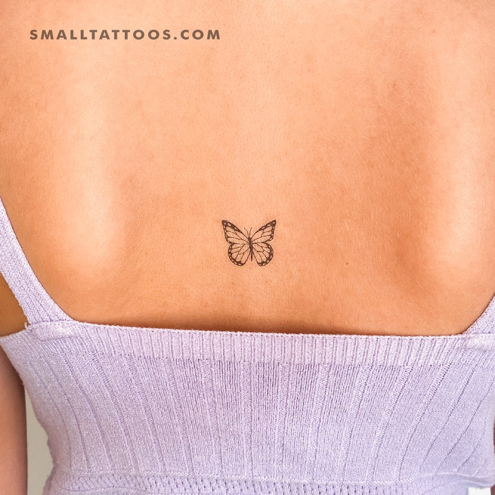 Tatuaje temporal de mariposa dibujada a mano (juego de 3)
