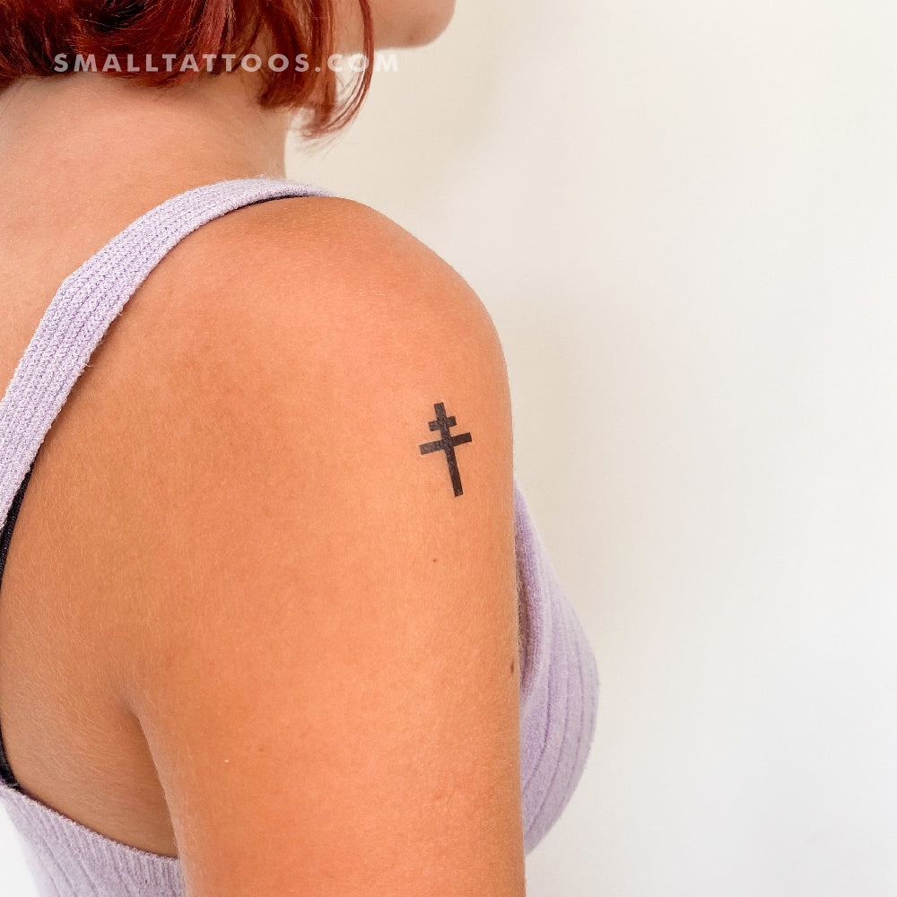 Tatuaje temporal de la Cruz de Lorena (juego de 3)