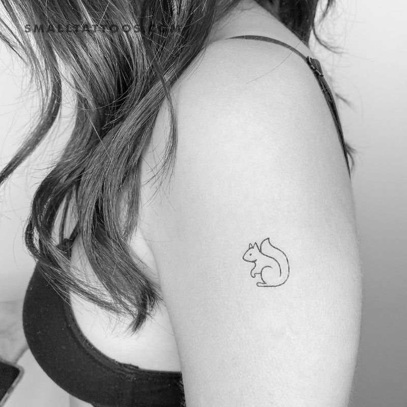 Squirrel Temporary Tattoo Set of 3 Small Tattoos