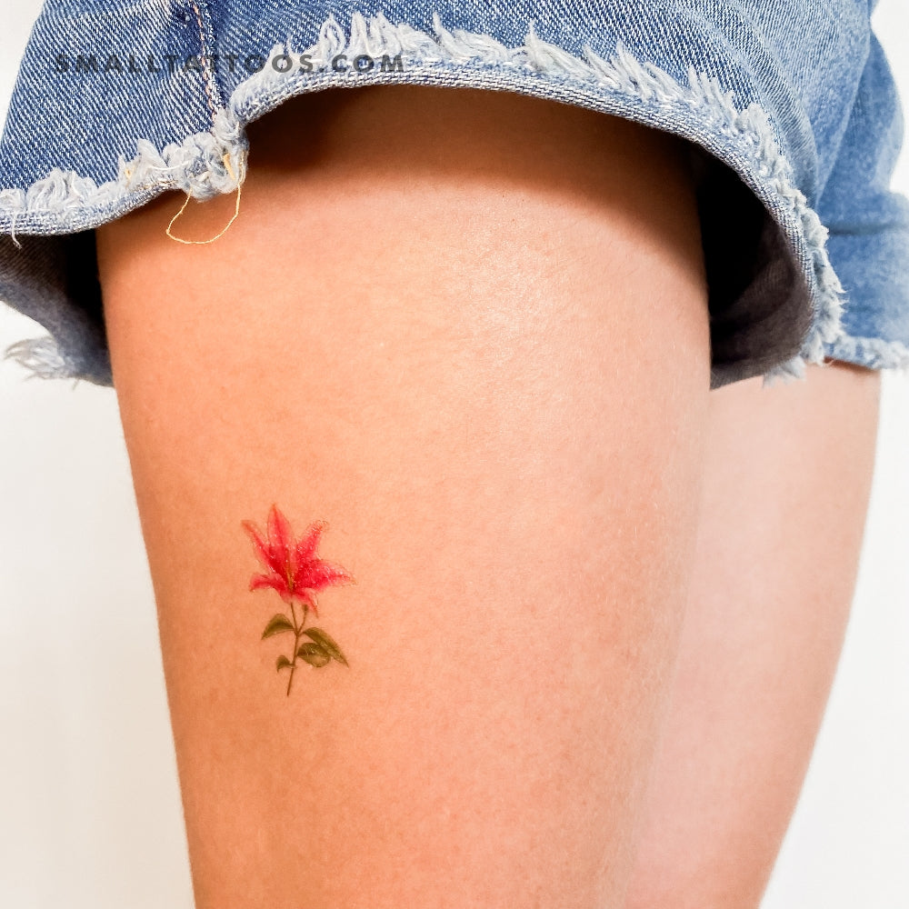 Tatuaje temporal de lirio de Mini Lau (juego de 3)