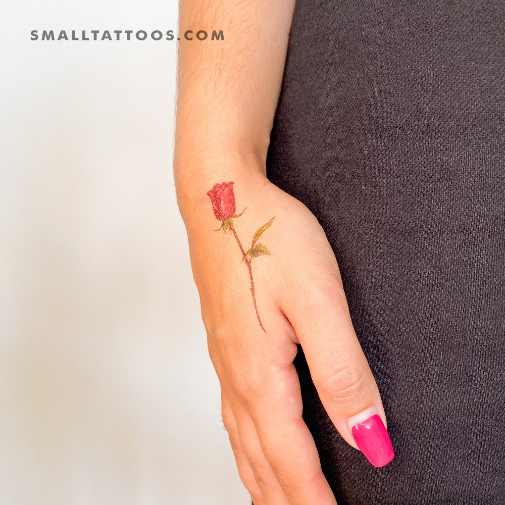 Garnet Rose Temporary Tattoo by Mini Lau (Set of 3)