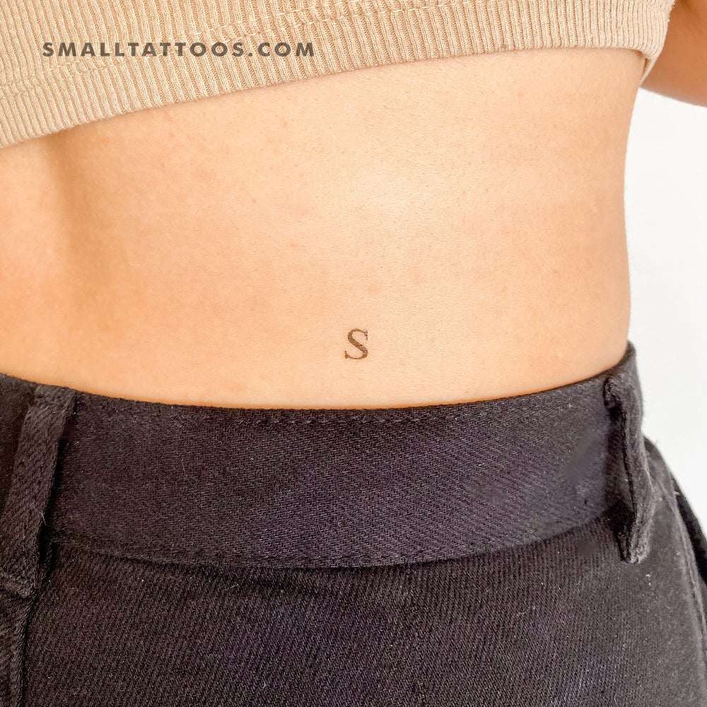S Uppercase Serif Letter Temporary Tattoo (Set of 3)