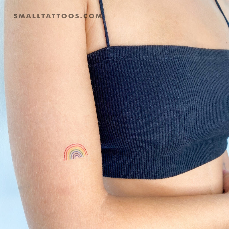 Minimalist Color Rainbow Temporary Tattoo (Set of 3)
